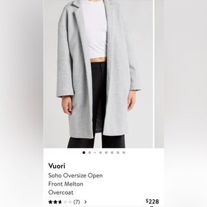Vuori Soho Oversize Open Front Melted Overcoat (S) NWOT